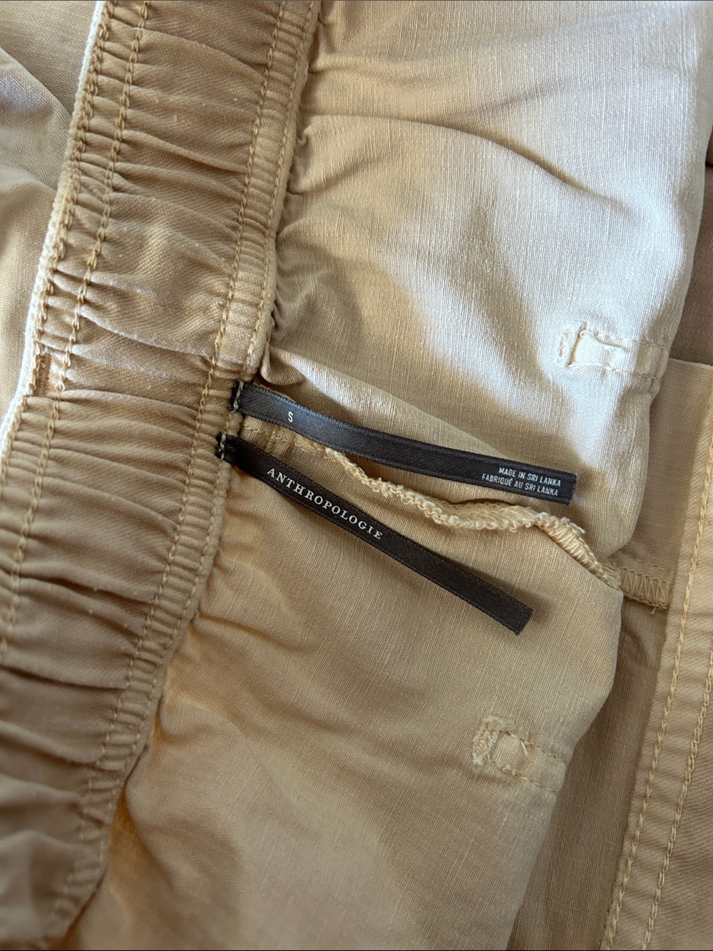 Anthropologie Linen Blend Pleated Pocket Button Shorts - Picture 9 of 9
